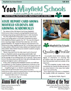 YOUR MAYFIELD SCHOOLS: Fall 2014 - Read the latest news from across our schools