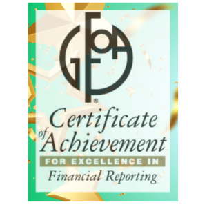 District earns Certificate of Achievement for Excellence in Financial Reporting for more than 27 years
